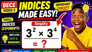 Multiplication of indices 3^2 x 3^4