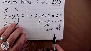 Algebra Word Problem - Three Consecutive Odd Numbers Equal 105
