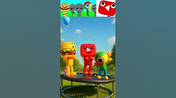 Krabby patty X Chrome X YouTube Are Jumping in the Trampoline in Real Life #sprunki