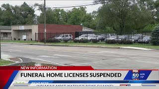 Indy funeral home license suspended after body left out to decay
