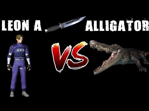 Resident Evil 2 Leon A Knife vs Alligator