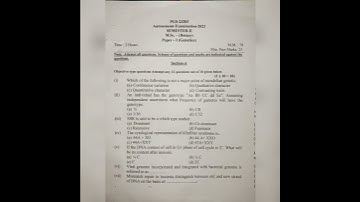M. Sc.Botany  2nd Semester Exam 2023 Question Paper #Genetics #question #previousyearquestions