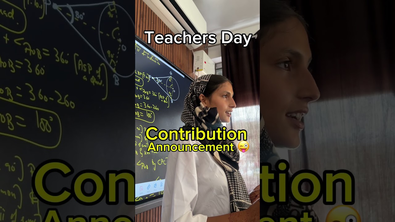 Teachers Day Contribution announcement 
