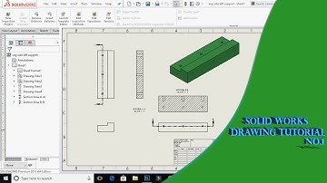 SolidWorks Drawing (Drafting) Tutorial No.1 -Tamil