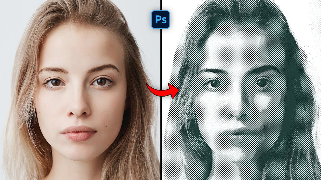 How to Create a Dotted Halftone Effect in Photoshop | | Easy Tutorial