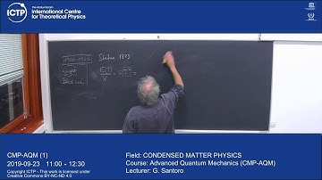 Advanced Quantum Mechanics (CMP-AQM) Lecture 1