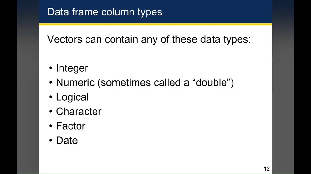 2-3 Data Frames - Data Structures and Types in R - YouTube