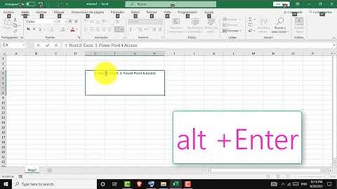 Como hacer un salto de linea en la misma celda en Excel