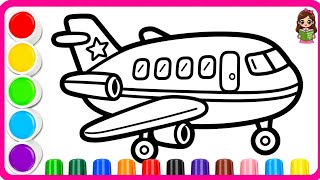 Airplane Coloring for Kids ✈️ | Fun & Easy Coloring Video for Kids | Learn Colors