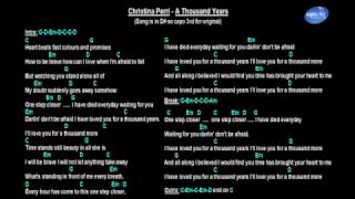 Christina Perri - A Thousand Years (Backing track) chords