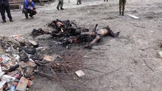 Сожжённые жертвы Русских военных преступников из Бучи, Украина