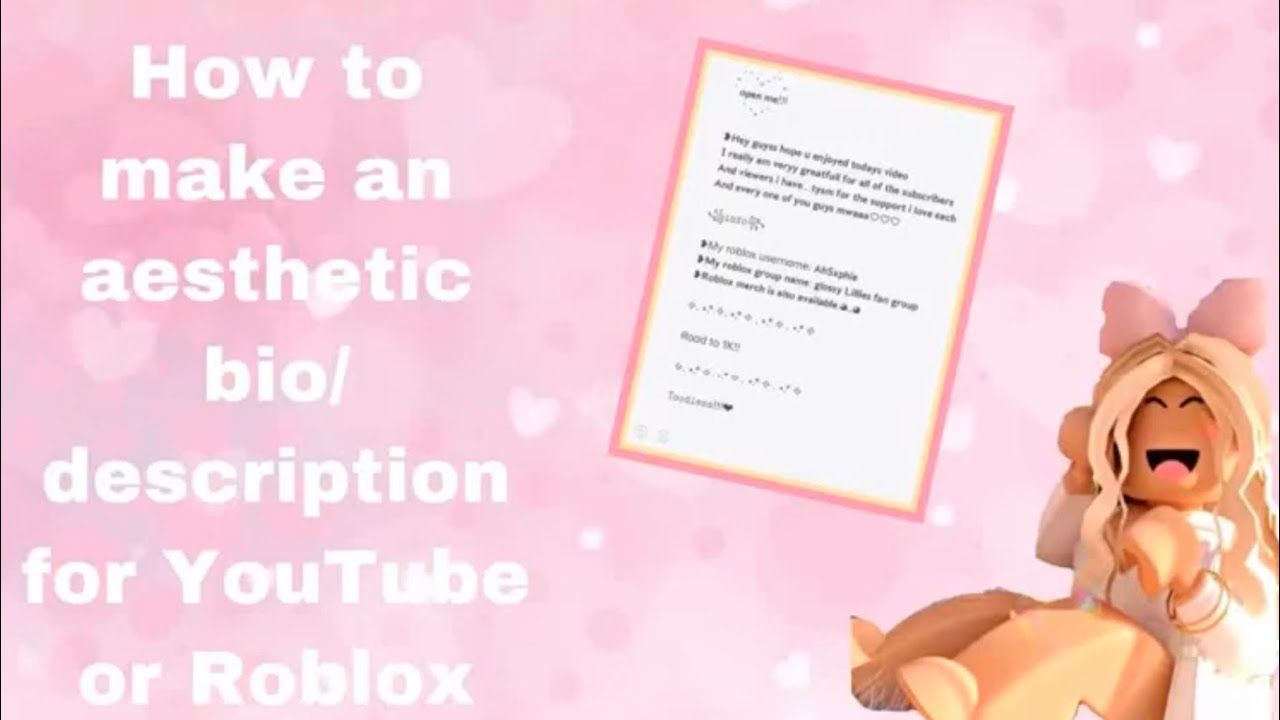 How To Make An Aesthetic Bio Description Glossylillies Roblox Aesthetic Bio Youtube - copy and paste bios for roblox emojies