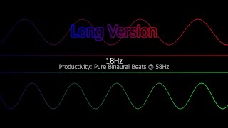 Productivity: Pure Binaural Beats - Beta - 18Hz@58Hz - Long version