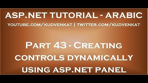 Creating controls dynamically using asp net panel control in arabic