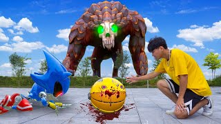 pacman in real life - temple run transform vs pacman and sonic revival !!!