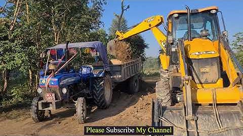 Jcb Backhoe machine loading soil in tractors @roadtrendmachinework