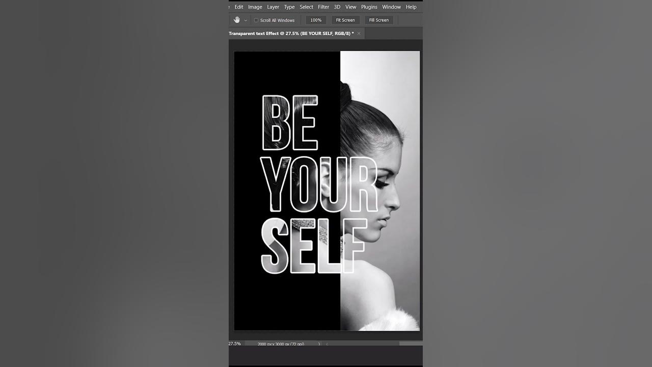 Transparent Text Effect in Photoshop - YouTube