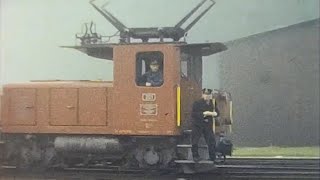 1960’s Train Going Through Giswil Train Station - Switzerland Countryside and Mountains