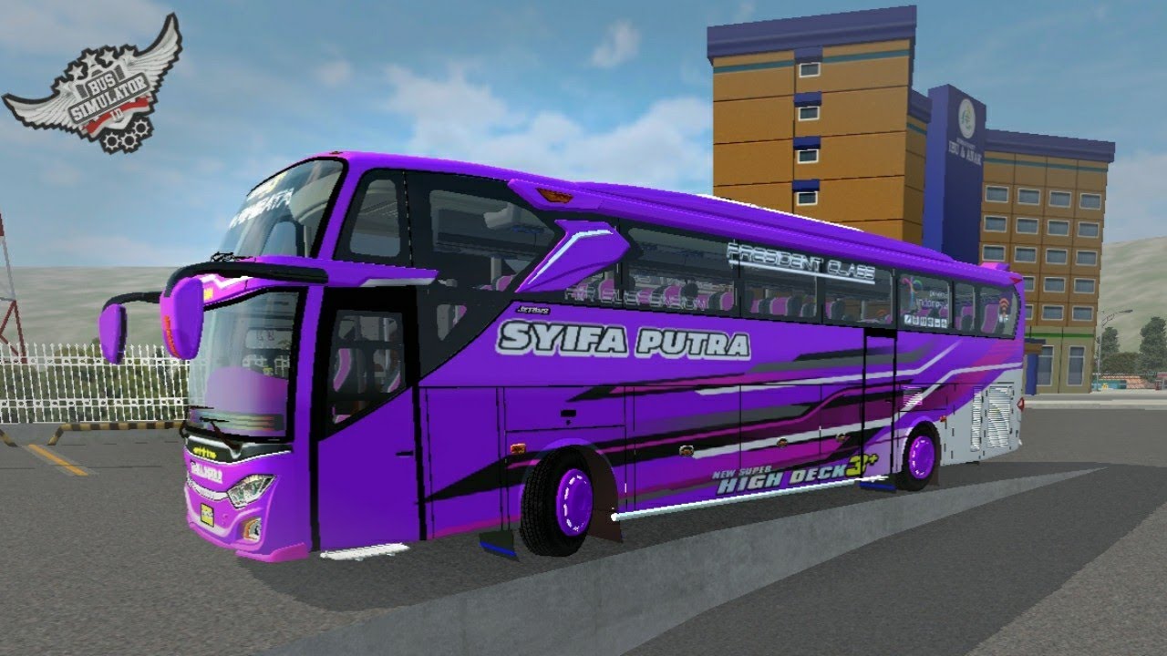 BUSSID | LIVERY SYIFA PUTRA ( PURPLE ) MOD JB3+ MERCY 0500R CVT ALDOVA - YouTube