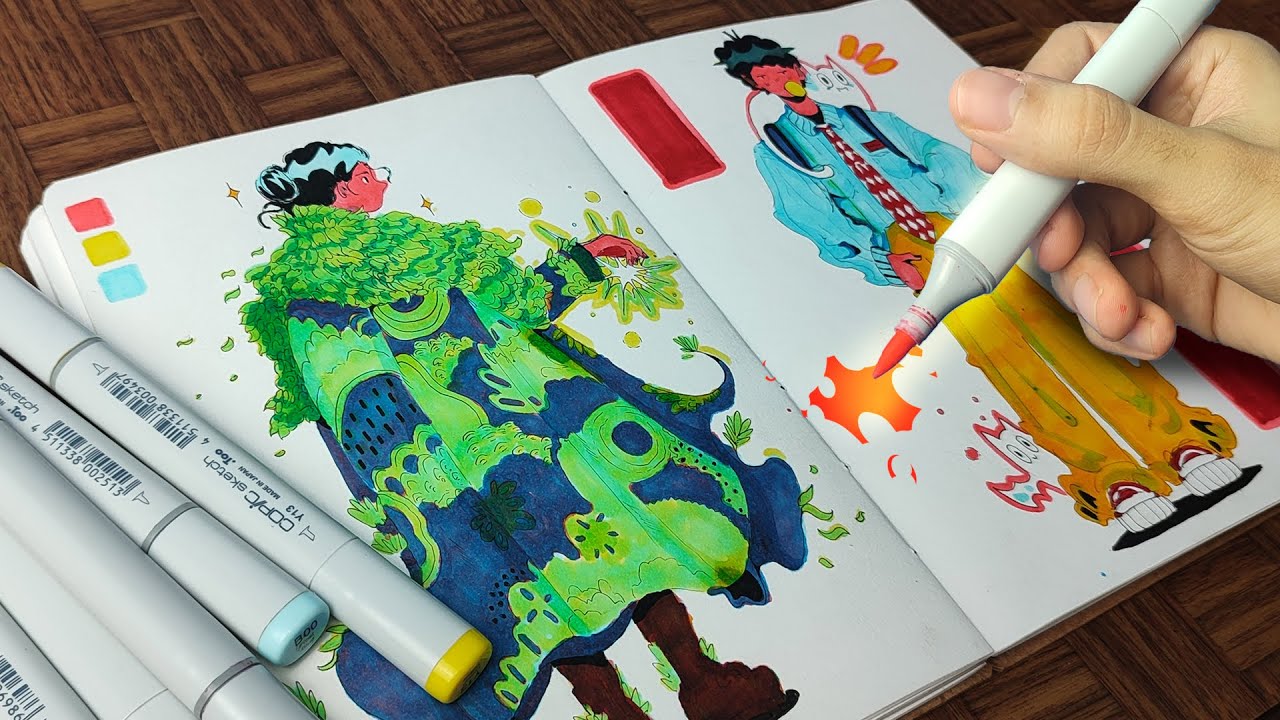 Trying Copic Markers for the First Time - YouTube