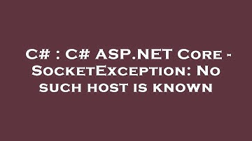 C# : C# ASP.NET Core - SocketException: No such host is known