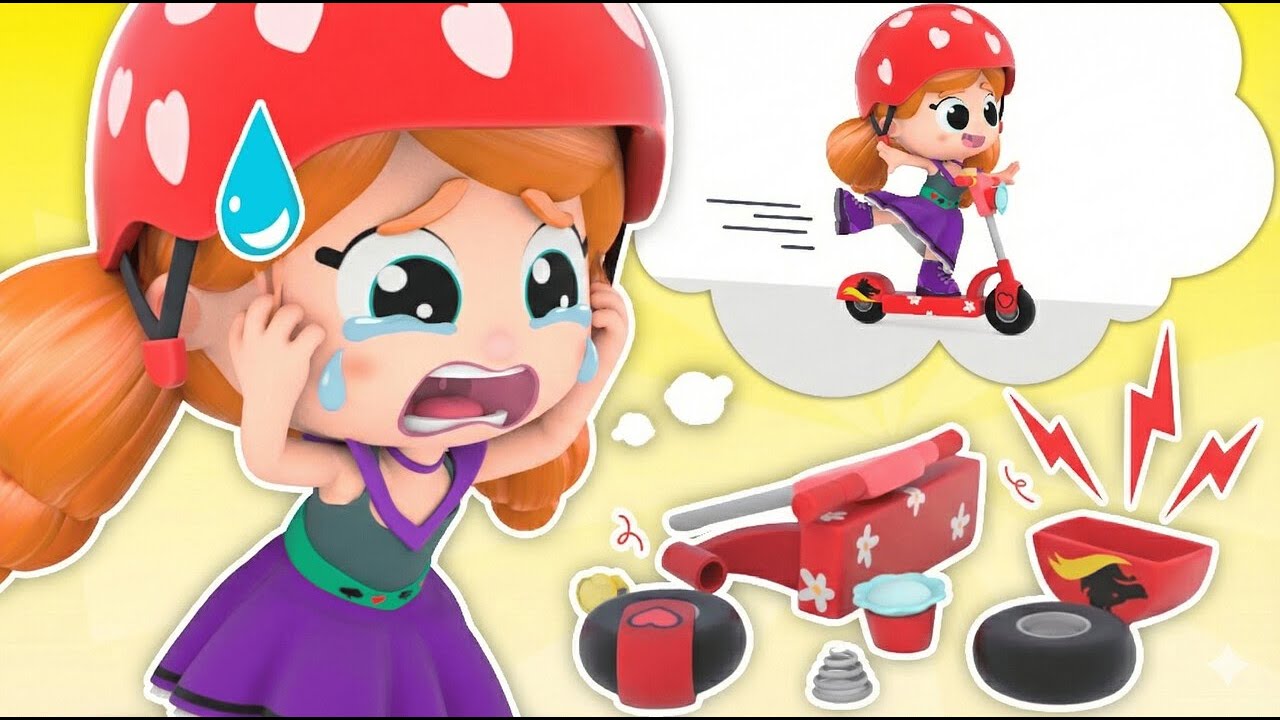 爱丽丝，踩滑板车要注意安全！