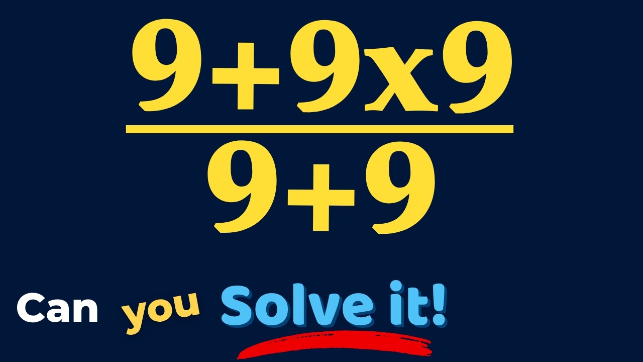 1x9 Math Most People Get This Easy Math Question Wrong! ? 🧠 9+9x9 / 9+9 - YouTube