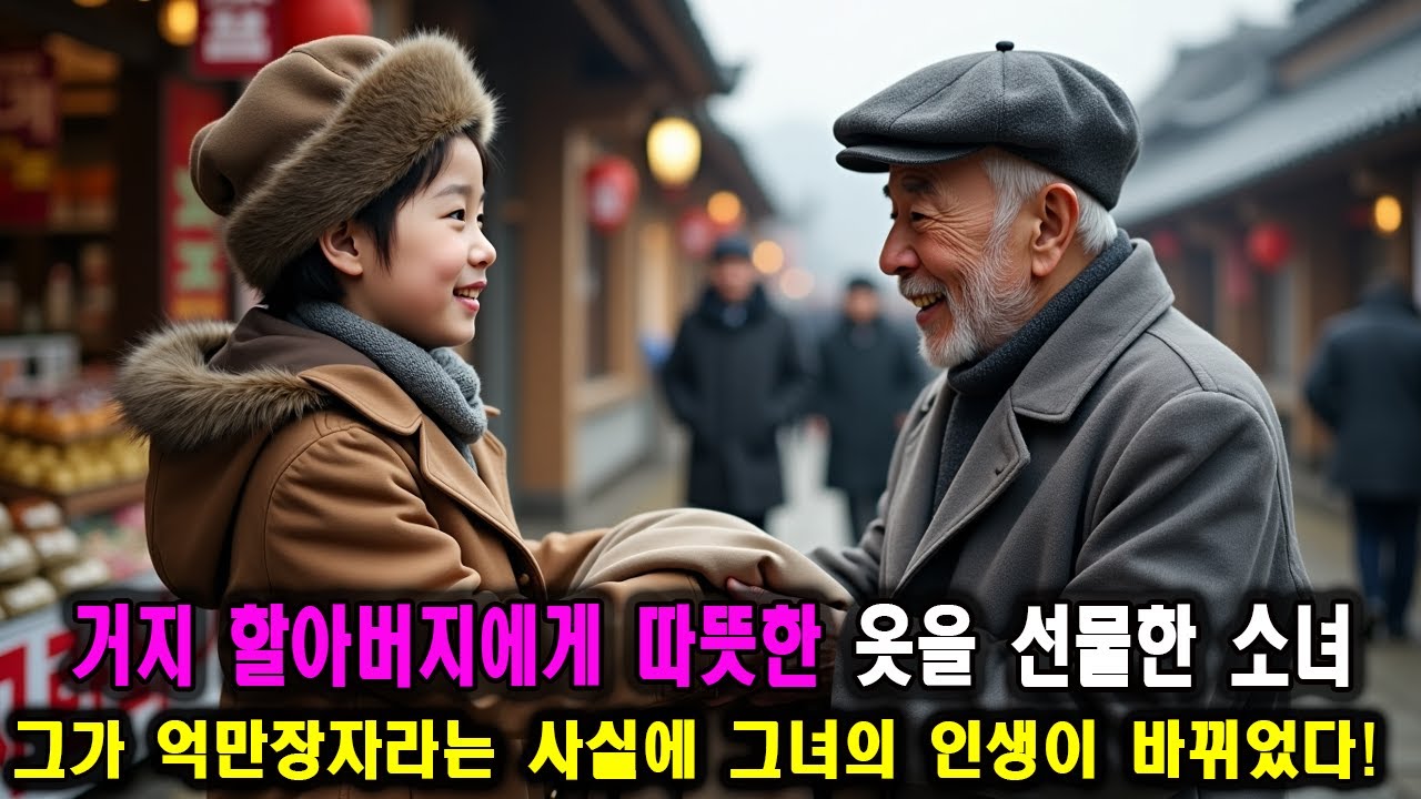 거지 할아버지에게 따뜻한 옷을 선물한 소녀, 그가 억만장자라는 사실에 그녀의 인생이 바뀌었다!....실제 인생 이야기 - YouTube