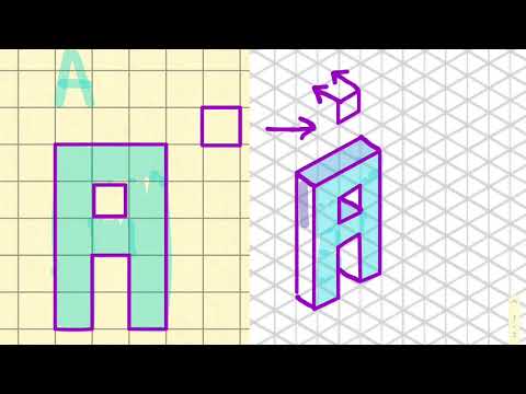 Draw 3D Letters Using Isometric Drawing (Whole Alphabet)