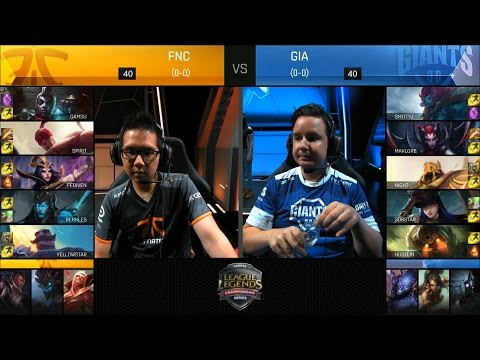 FNC vs GIA Highlights - FNATIC vs GIANTS Game 1 EU LCS Week 1 Summer 2016