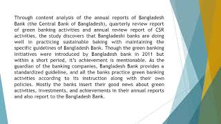 Green Banking for Environmental Sustainability Present Status and Future Agenda Experience from Bang