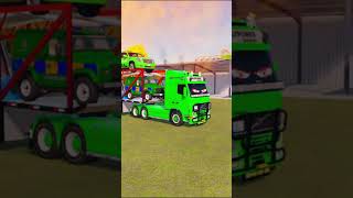 TRANSPORTING POLICE CARS, AMBULANCE, FIRE TRUCK, COLORFUL CARS#5 - FARMING SIMULATOR 22 #shorts