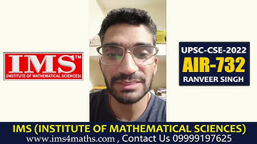 RANVEER SINGH AIR 732 in UPSC CSE 2022 With Mathematics Optional
