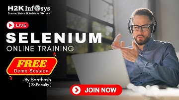 Free Demo Session: #Selenium Online Training | Live Training with Santhosh | #h2kinfosys #automation