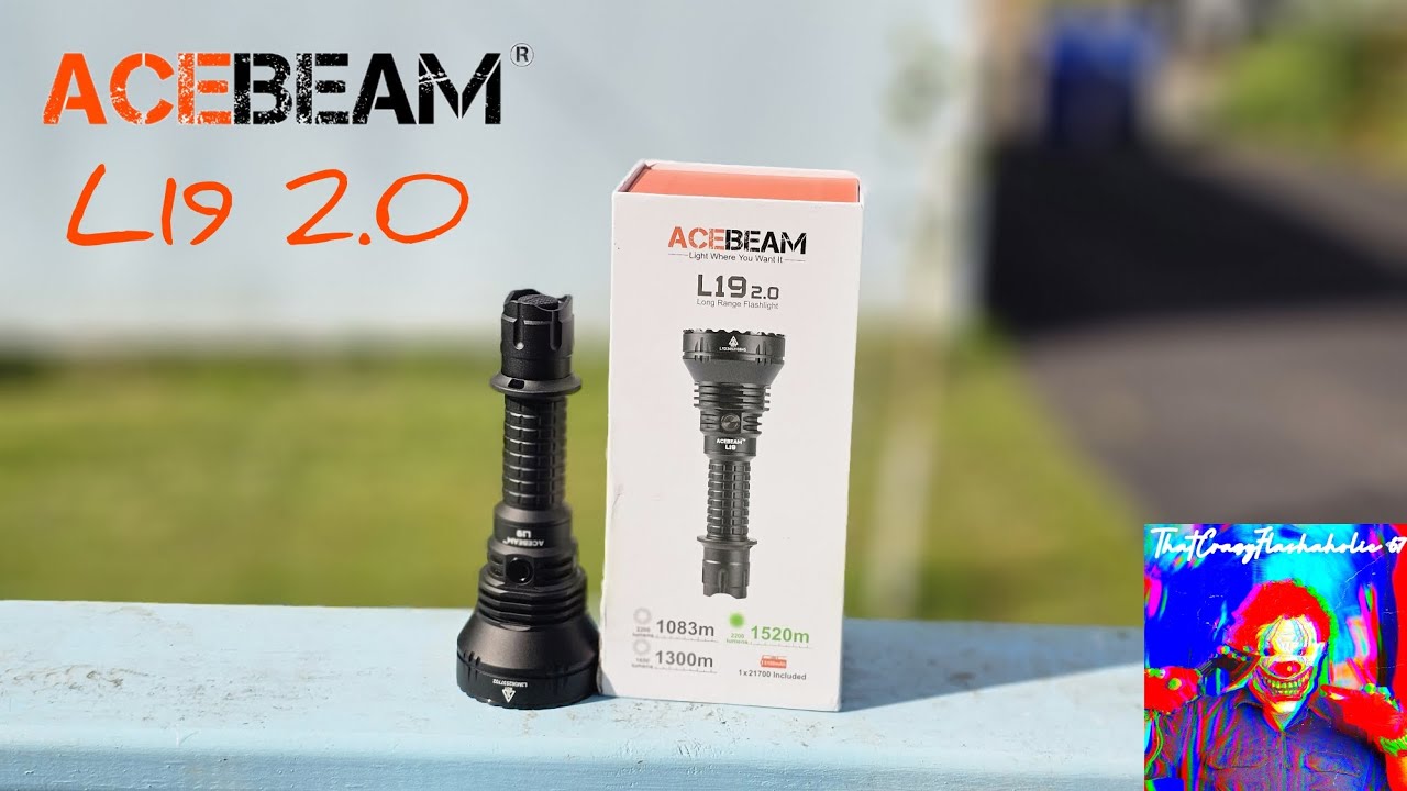 Lampe Torche Acebeam L19 2.0 OSRAM LED Verte - Portée 1000m, 1300 Lumens, Pour Chasse Et Sécurité