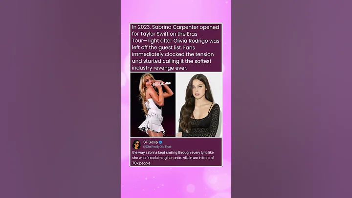 In 2023, Sabrina Carpenter opened for Taylor Swift on the Eras Tour—right after Olivia Rodrigo