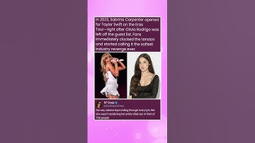 In 2023, Sabrina Carpenter opened for Taylor Swift on the Eras Tour—right after Olivia Rodrigo