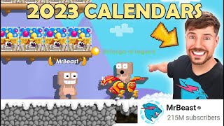 New MrBeast Sponsored Item + Opening 200 Winterfest Calendars! (BEAST MASK) OMG! | GrowTopia