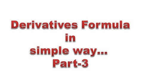 Diploma Math Derivatives formula in simple Way part__3