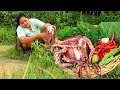 Wow Women Cooking Big Squid With Spicy recipe  &amp;  Village Cooking