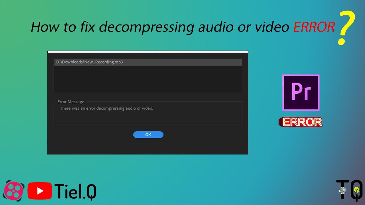 il y a eu une erreur lors de la décompression de l'audio ou simplement de la vidéo mpeg