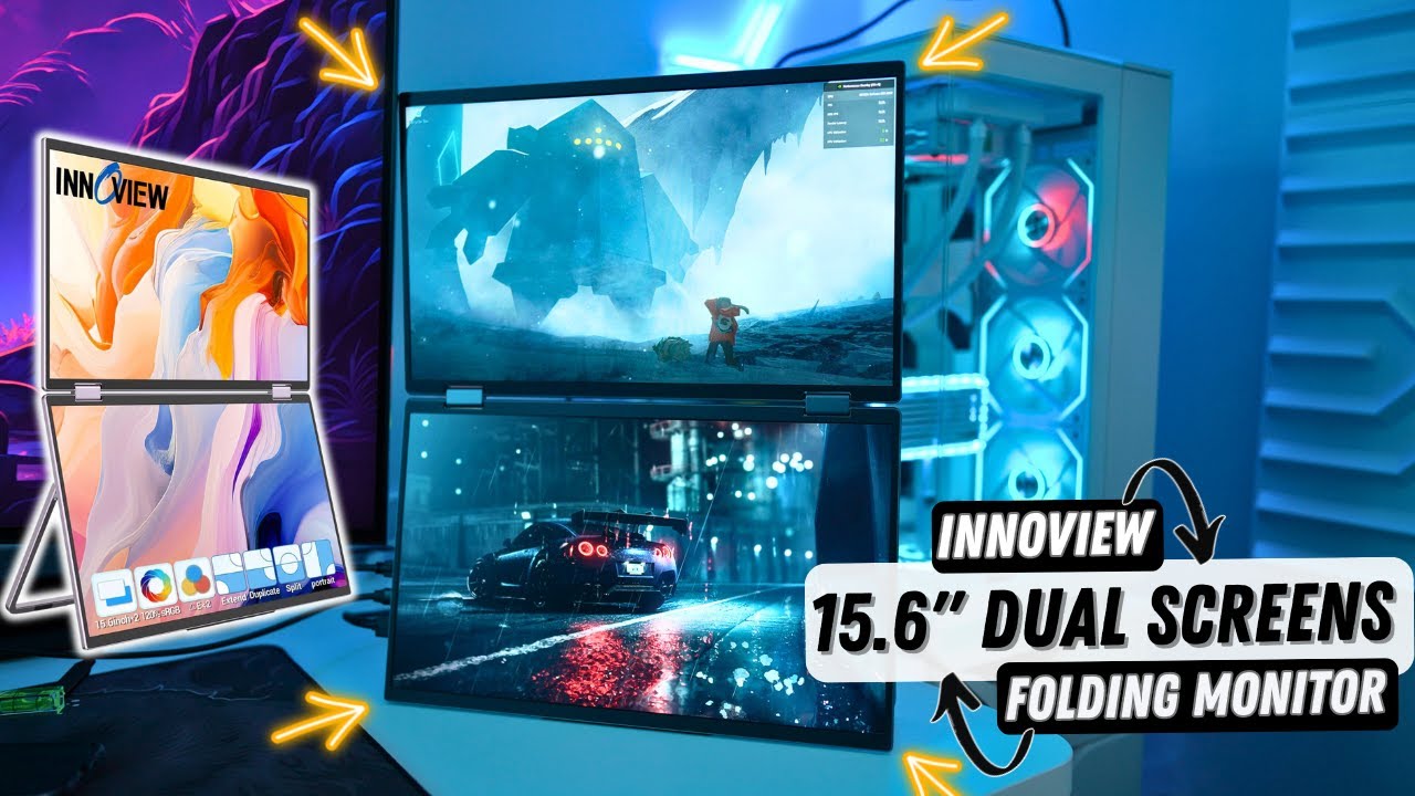 【美品】INNOVIEW Folding Monitor 2画面モバイルモニター Amazon.co.jp: InnoView デュアル モバイルモニター 15.6インチ