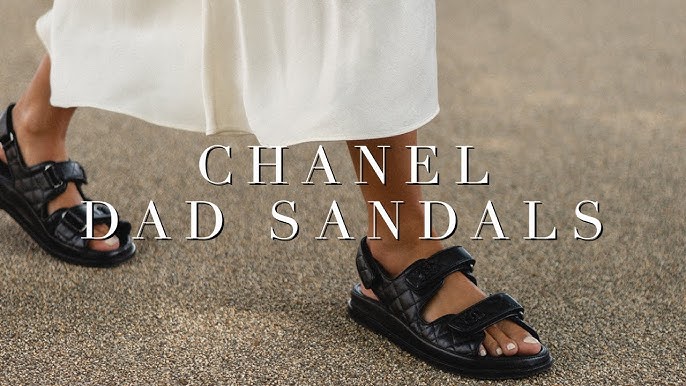 Chanel - Authenticated Dad Sandals Sandal - Leather Black for Women, Very Good Condition
