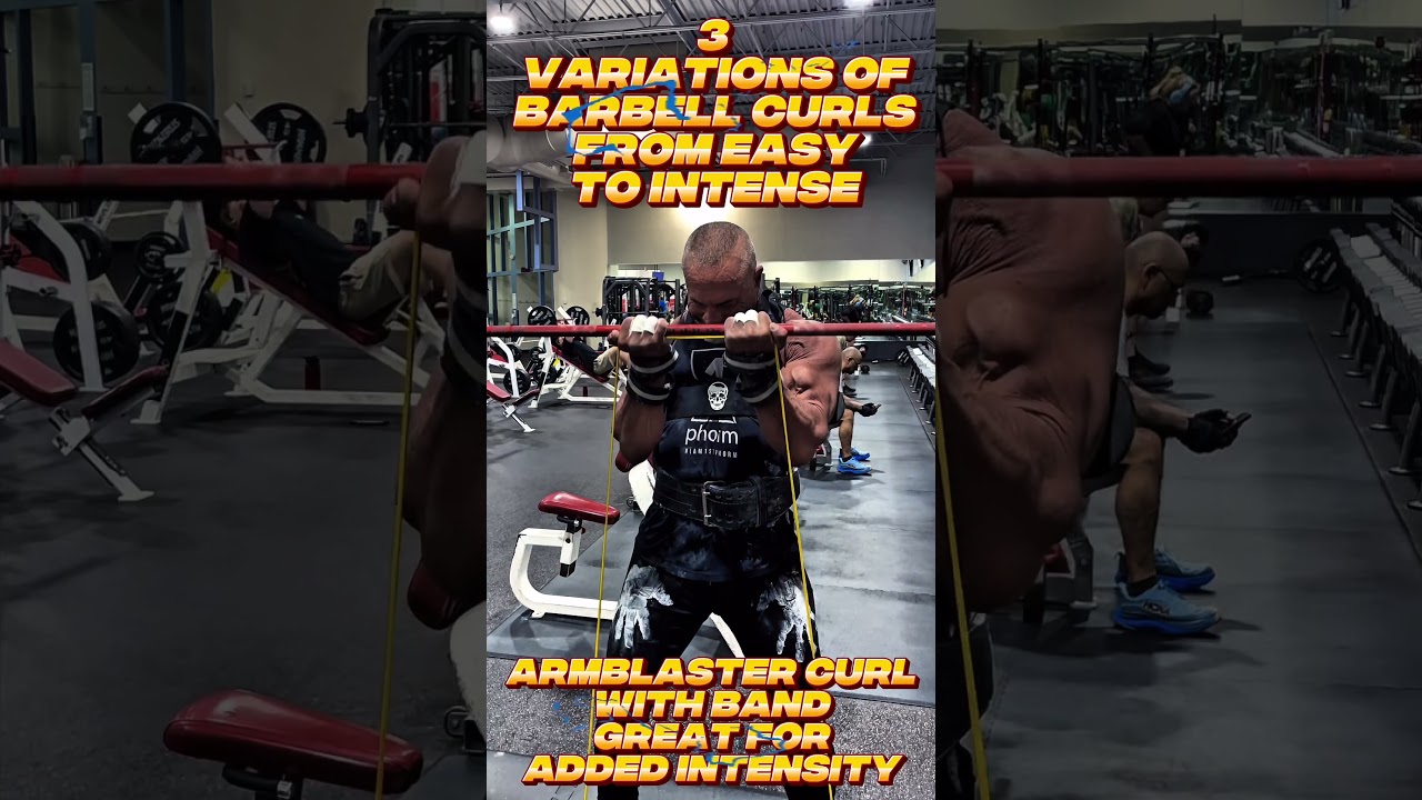 3 VARIATIONS OF THE BARBELL CURL FROM EASY TO INTENSE FOR BICEPS #workout #barbellcurls #motivation