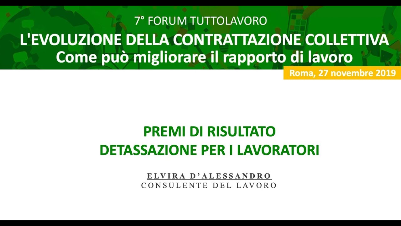 PREMIO DI RISULTATO - DETASSAZIONE PER I LAVORATORI