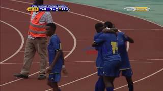 Asha Mwalala akiifungia Twiga Stars bao la tatu dhidi ya Zambia (Kufuzu AFCON)