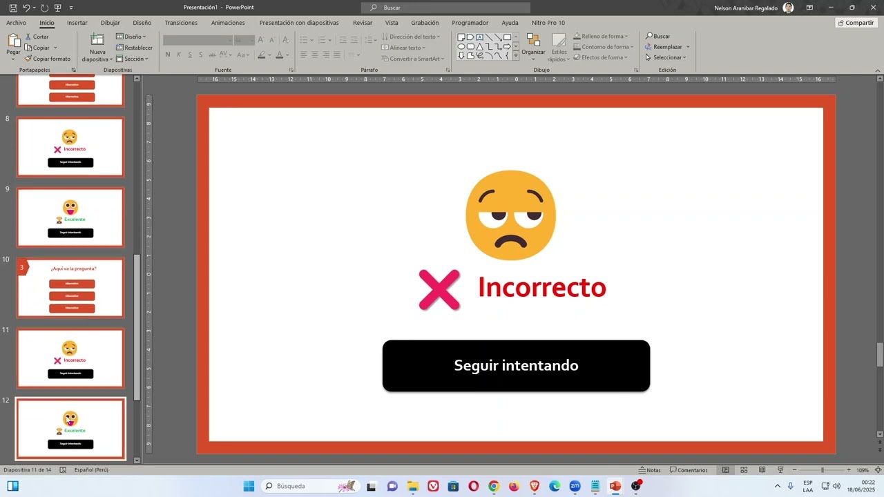 Juegos interactivos 🤷‍♂️ Test interactivo en PowerPoint