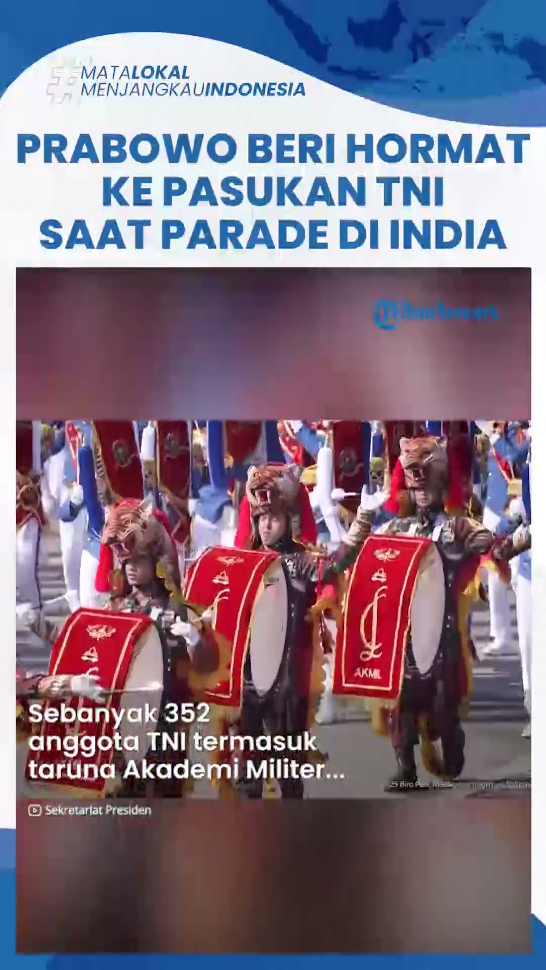 Momen Prabowo Senyum Bangga hingga Beri Hormat ke Pasukan TNI saat Tonton Parade Militer di India