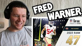 Rugby Player Reacts to FRED WARNER (San Francisco 49ers, MLB) #47 NFL Top 100 Players in 2022
