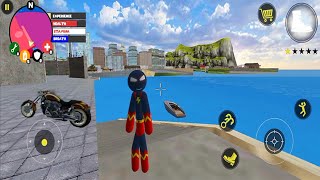 Superhero Stickman Rope Hero Drive Boat And Bike In City Vegas #24 Android Gameplay screenshot 4